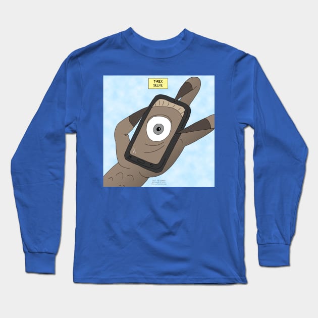 T-Rex Selfie Long Sleeve T-Shirt by OutToLunch